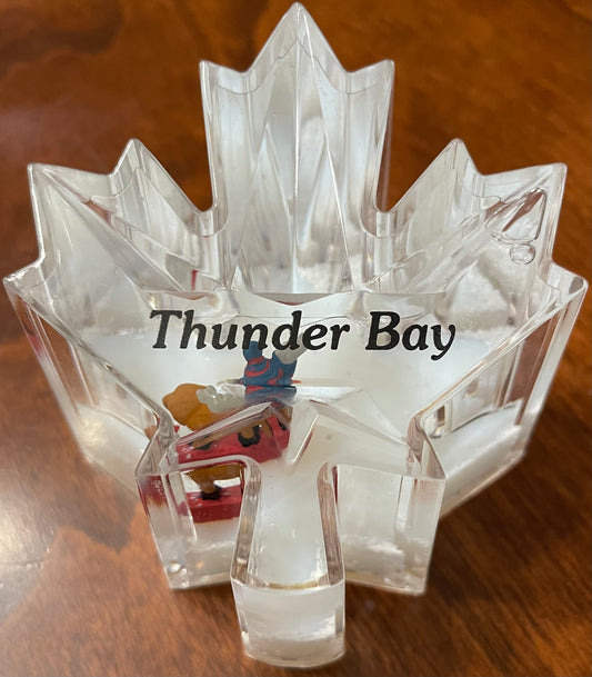 Souvenir - Maple Leaf Snow Globe with Moose- Thunder Bay