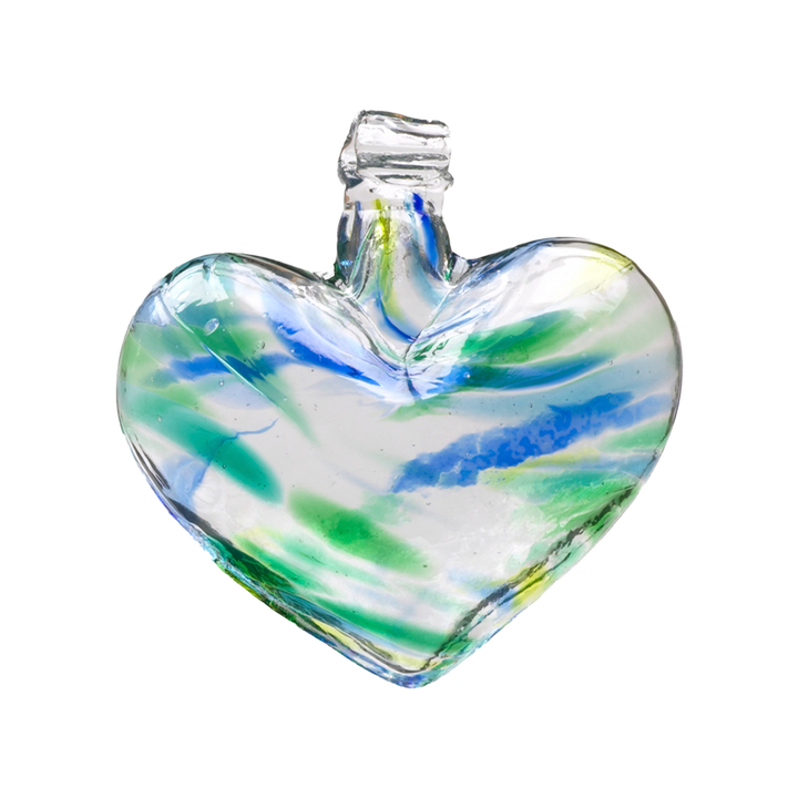 Kitras Art Glass - Heart - Green/Blue