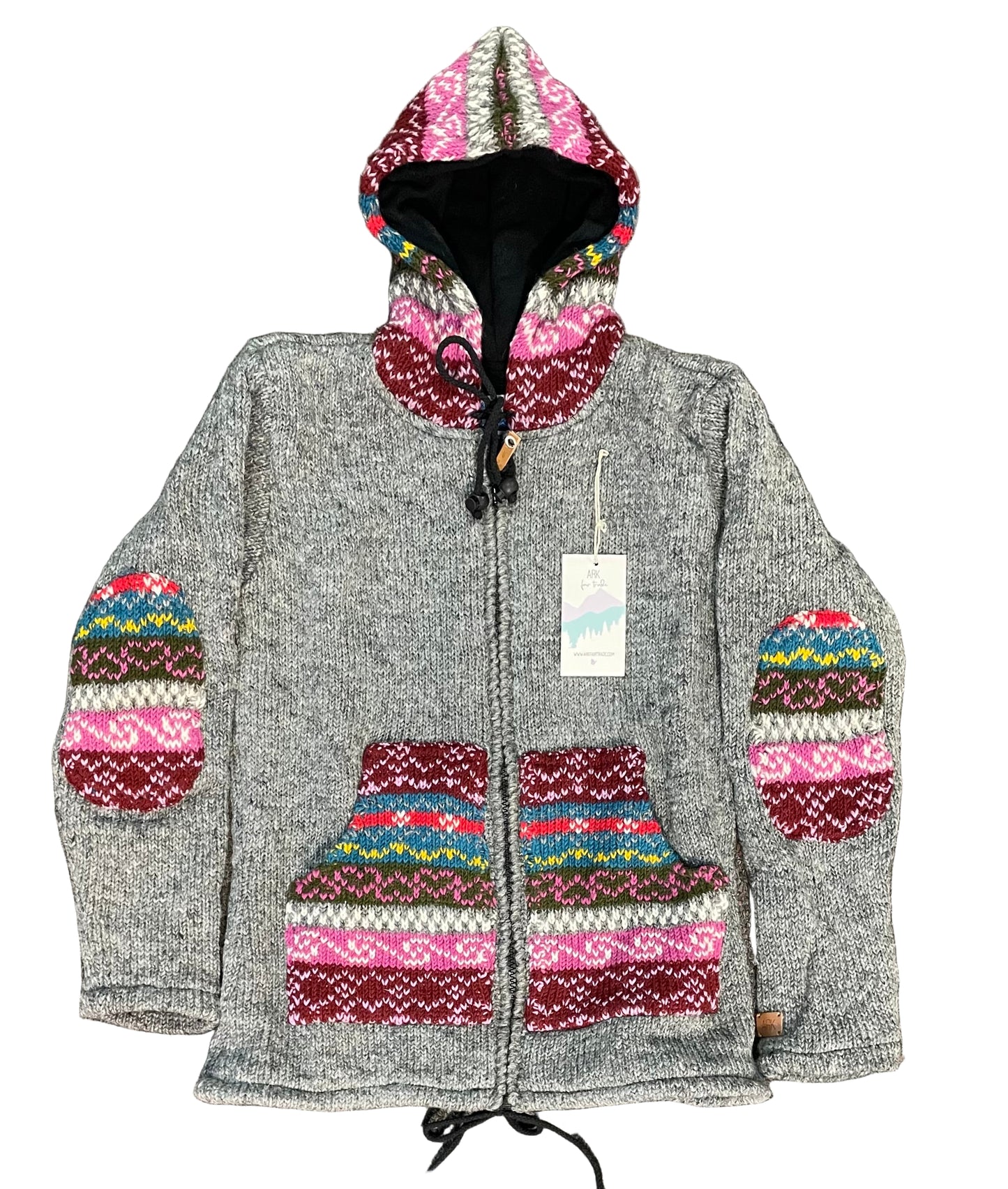 Souvenir Clothing - New Zealand Wool Fair Isle Cardigan - Grey