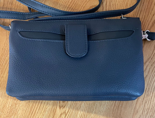 Leather Bag - Canadian Traveller - Navy