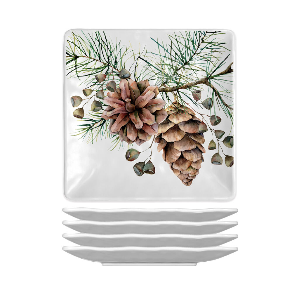 Michel Design Works - White Spruce - Melamine Canapé Plates