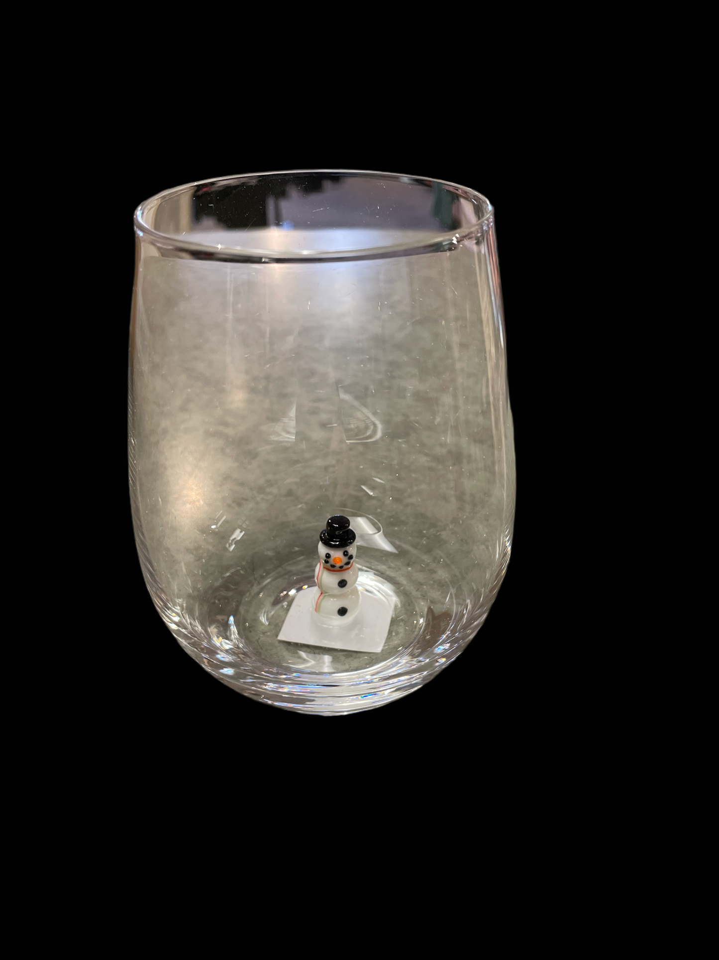 Christmas - Stemless Wine Glass - Snowman