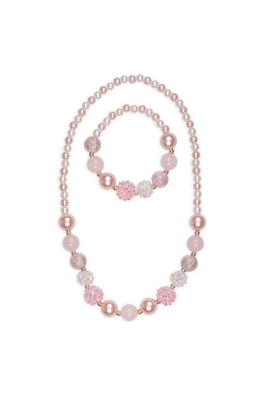 Great Pretenders - Pinky Pearl Necklace & Bracelet Set