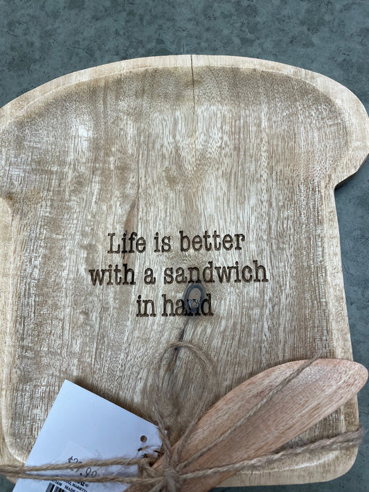 Hangry Sandwich Board and Spreader Set - Life is Better