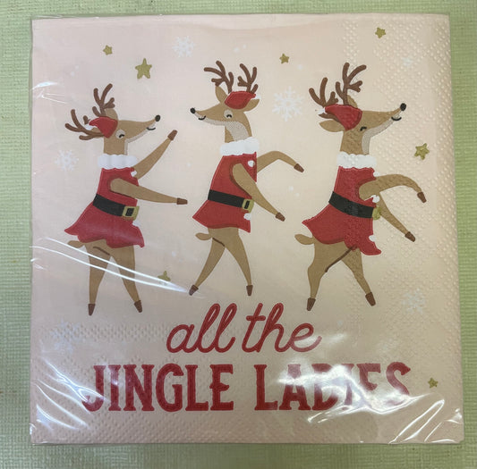 Christmas - Napkins - Cocktail - All The Jingle Ladies