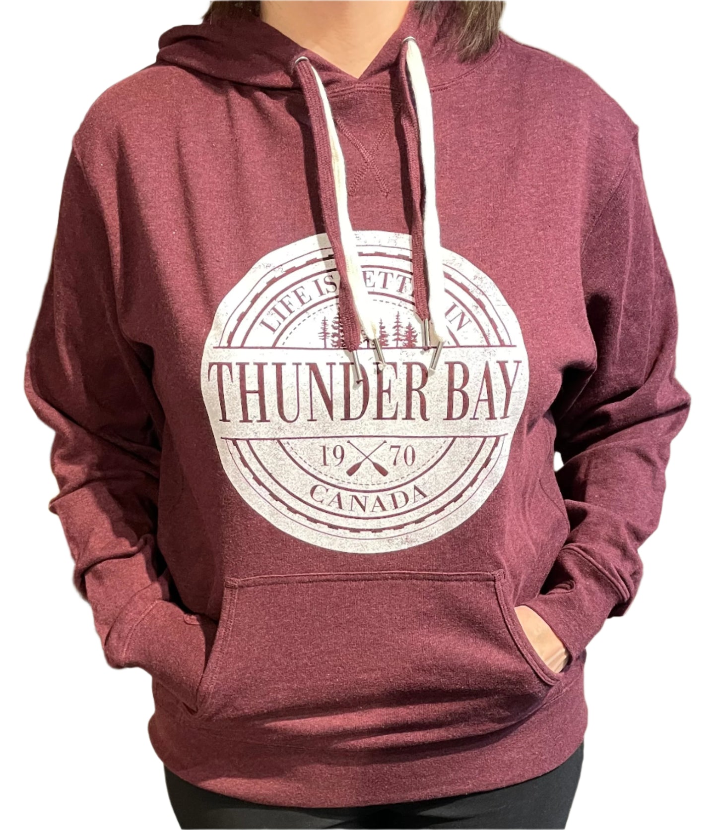 Souvenir Clothing - Hoodie - Life is Better in Thunder Bay, Canada - 1970 - Burgundy
