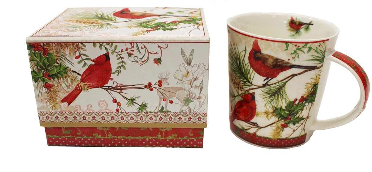 Christmas - Porcelain Cardinal Mug with Gift Box