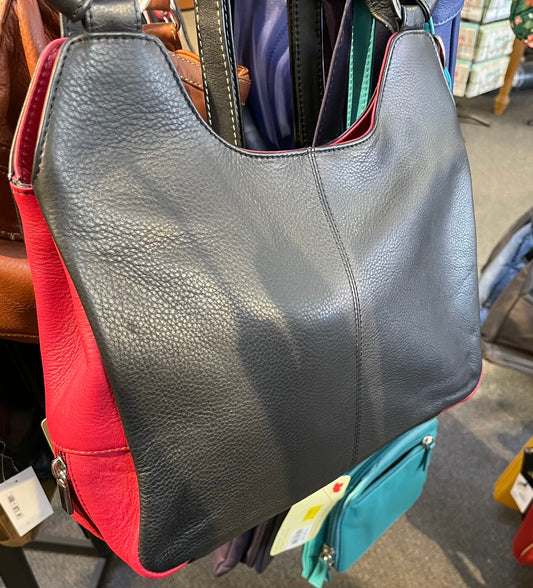 Leather Bag - Canadian Traveler - Red/Black