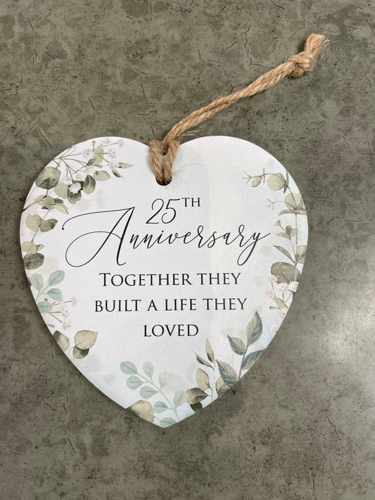 25th Anniversary Heart Ornament