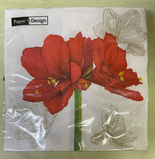 Christmas - Napkins - Lunch - Blossom Red
