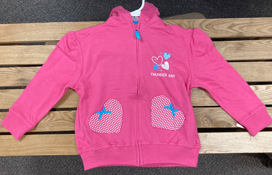 Souvenir Clothing - Kid's Pocket Hooded Sweatshirt - Thunder Bay - Pink/Hearts