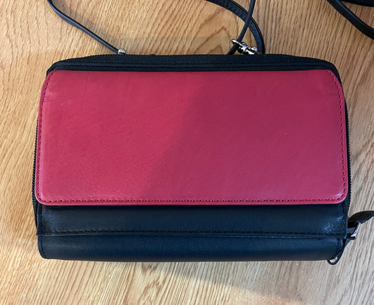 Leather Bag - Canadian Traveller - Black/Red