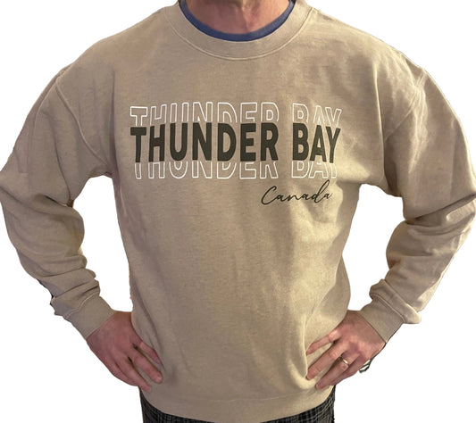Souvenir Clothing - Heathered Crewneck - Tan - Thunder Bay, Canada
