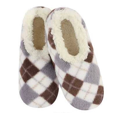 Snoozies - Brown/Grey Argyle