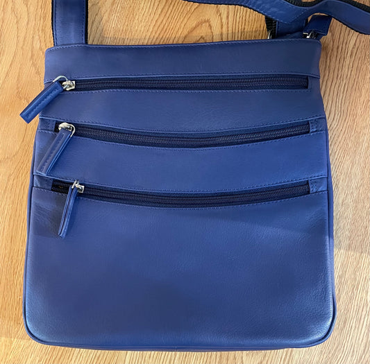 Leather Bag - Canadian Traveller - Navy