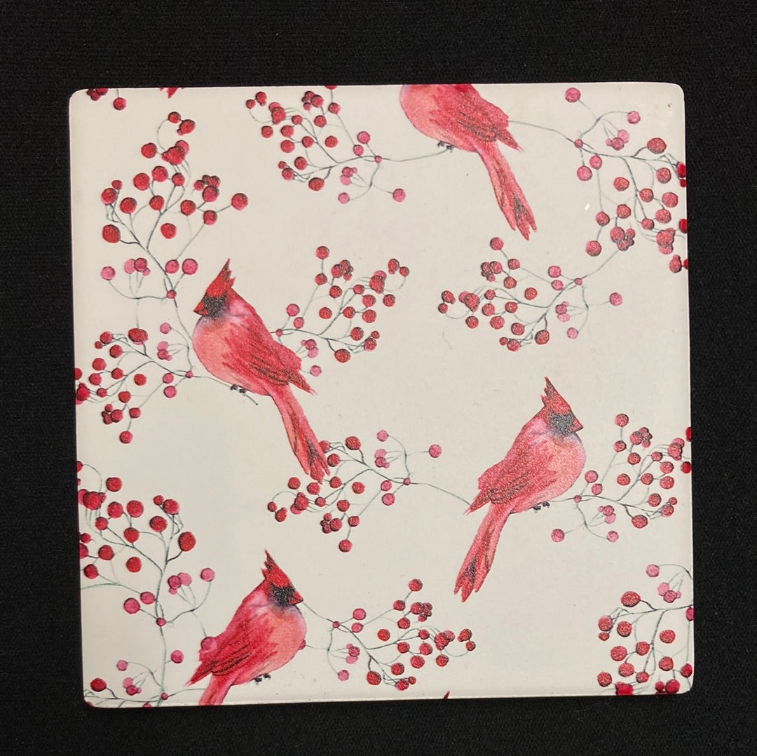 Christmas - Ceramic Coaster - Cardinal