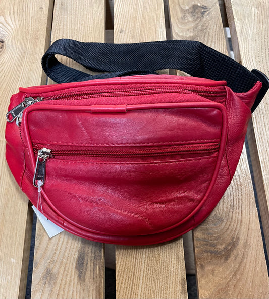 Leather Bag - JBG - Hip Pack - Red