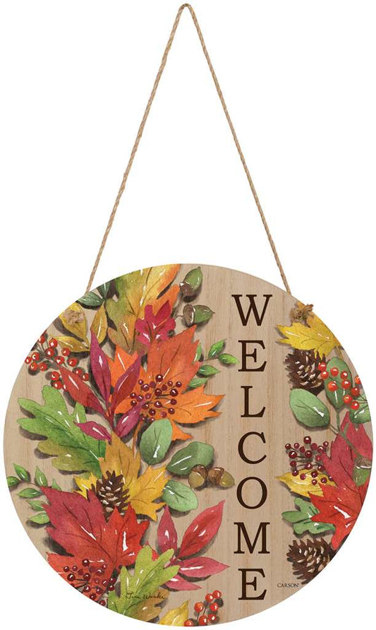 Garden - Sign - Welcome - Fall Leaves