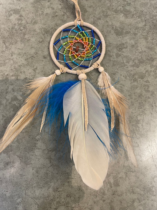 Dream Catcher - 2.5" Beaded Tan