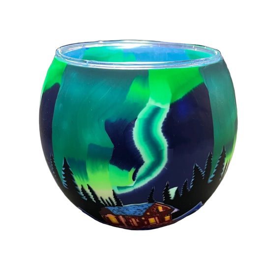 Claymaster - Decorative Handcrafted Glass Globe with LED Light - Northern Lights