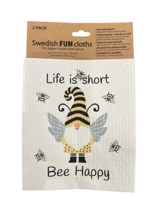Swedish Dishcloth - Life is Short Bee Happy