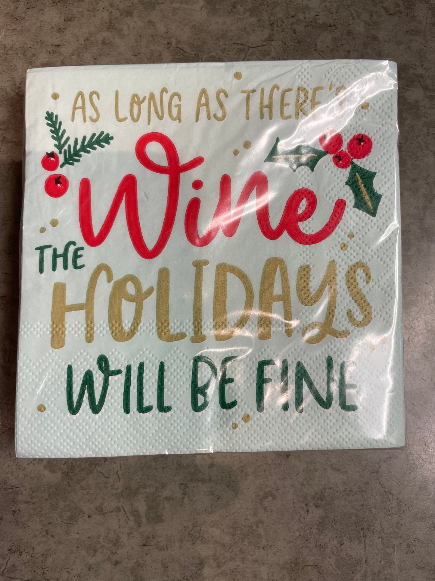 Napkins - Cocktail - Holidays will be Fine