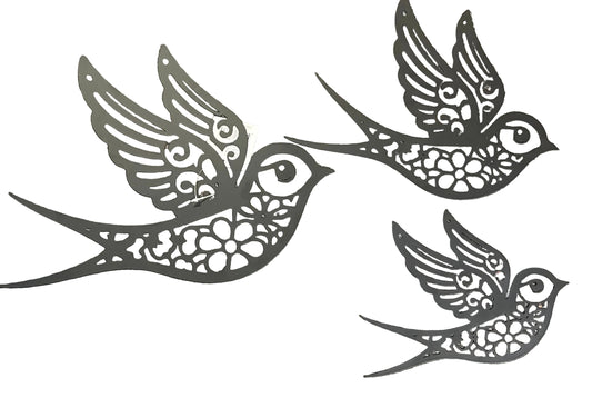 Garden - Metal Wall Art - Set of 3 Birds