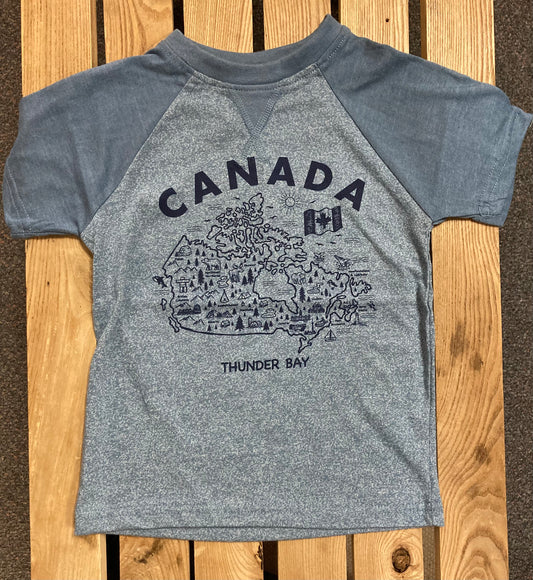 Souvenir Clothing - Kid's Raglan T-Shirt - Thunder Bay, Canada