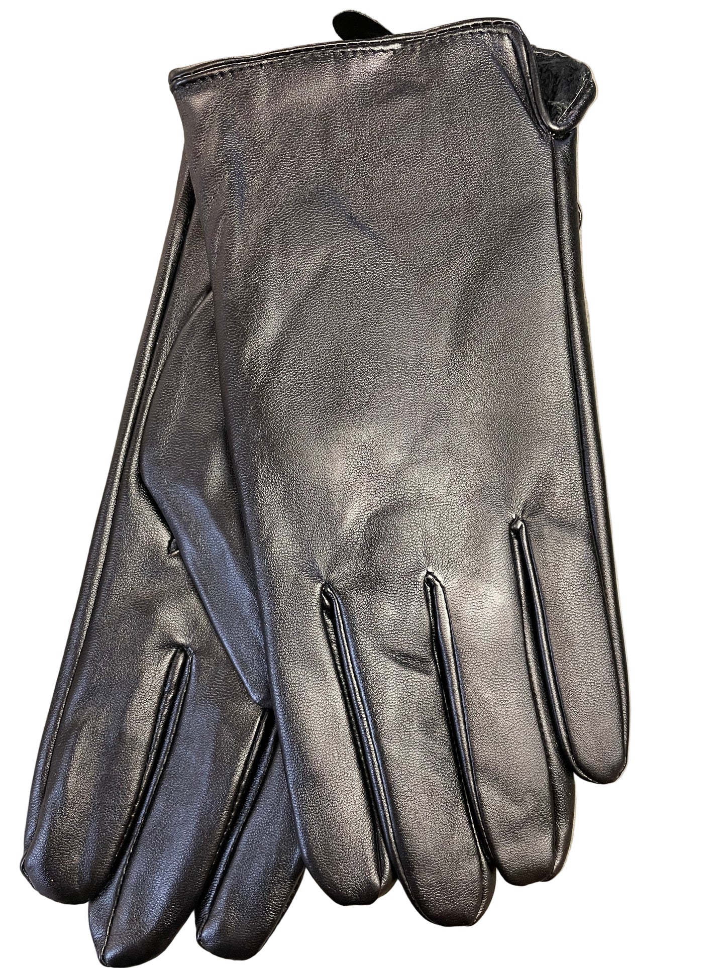 Men's Leather Texting Gloves - Black