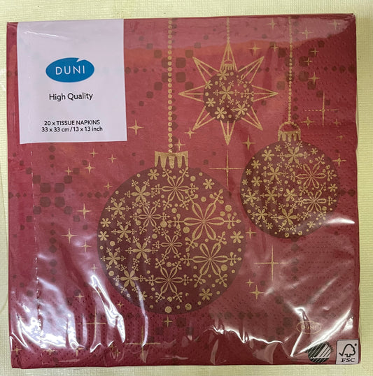 Christmas - Napkins - Lunch - Guilded Bauble