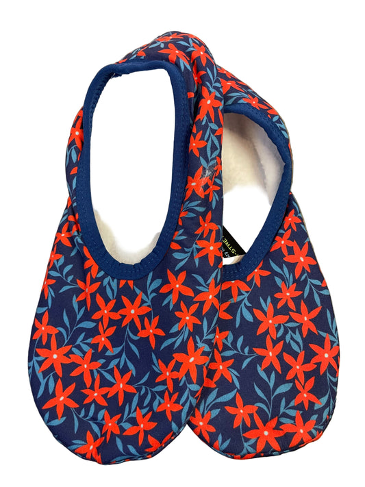 Snoozies - Skinnies - Blue-Red Floral