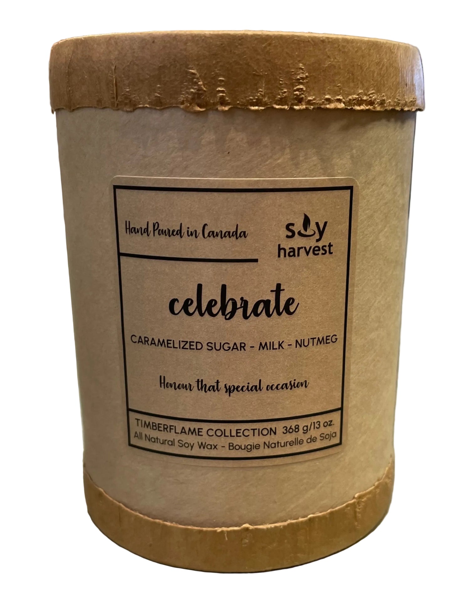 Soy Harvest Candles - Celebrate - Timber flame