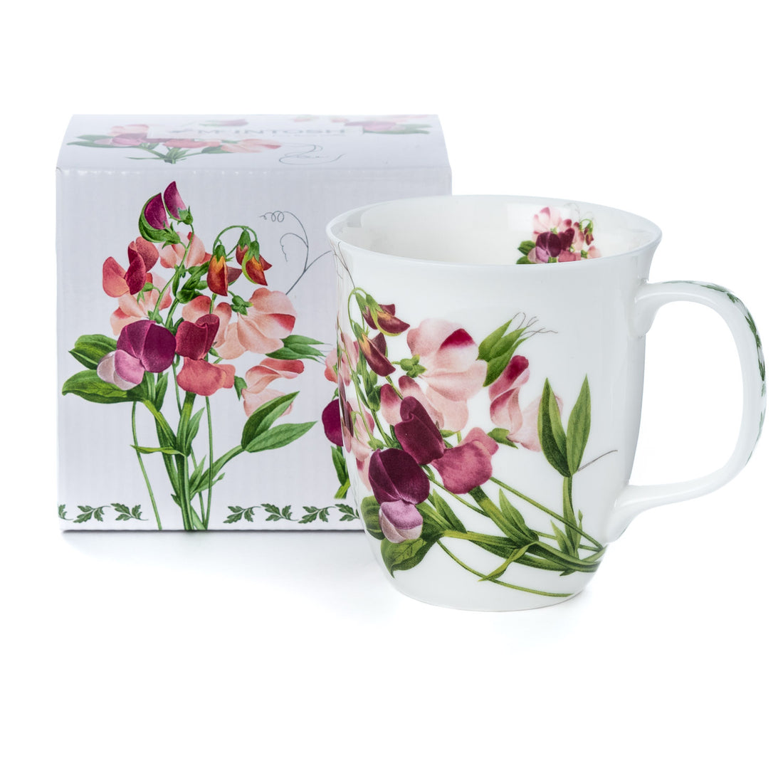 McIntosh China - Botanical Flowers - Pink Sweet Pea  - Java Mug