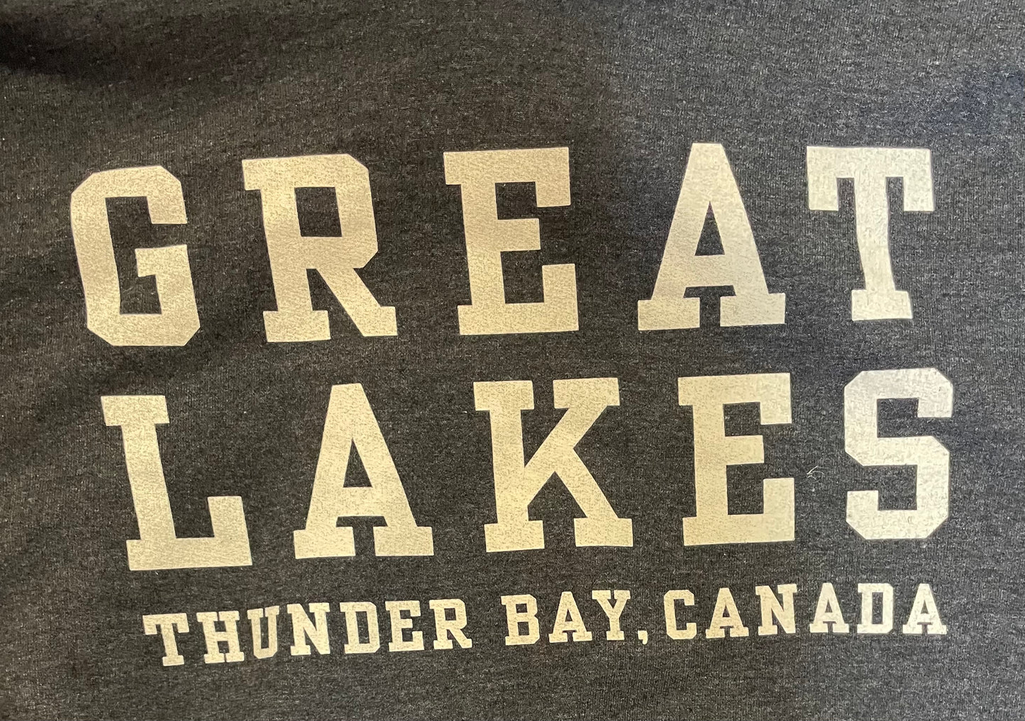 Hooded Sweatshirt - Unisex - Thunder Bay, Canada - Great Lakes, Unsalted - Heather Charcoal - Size XS