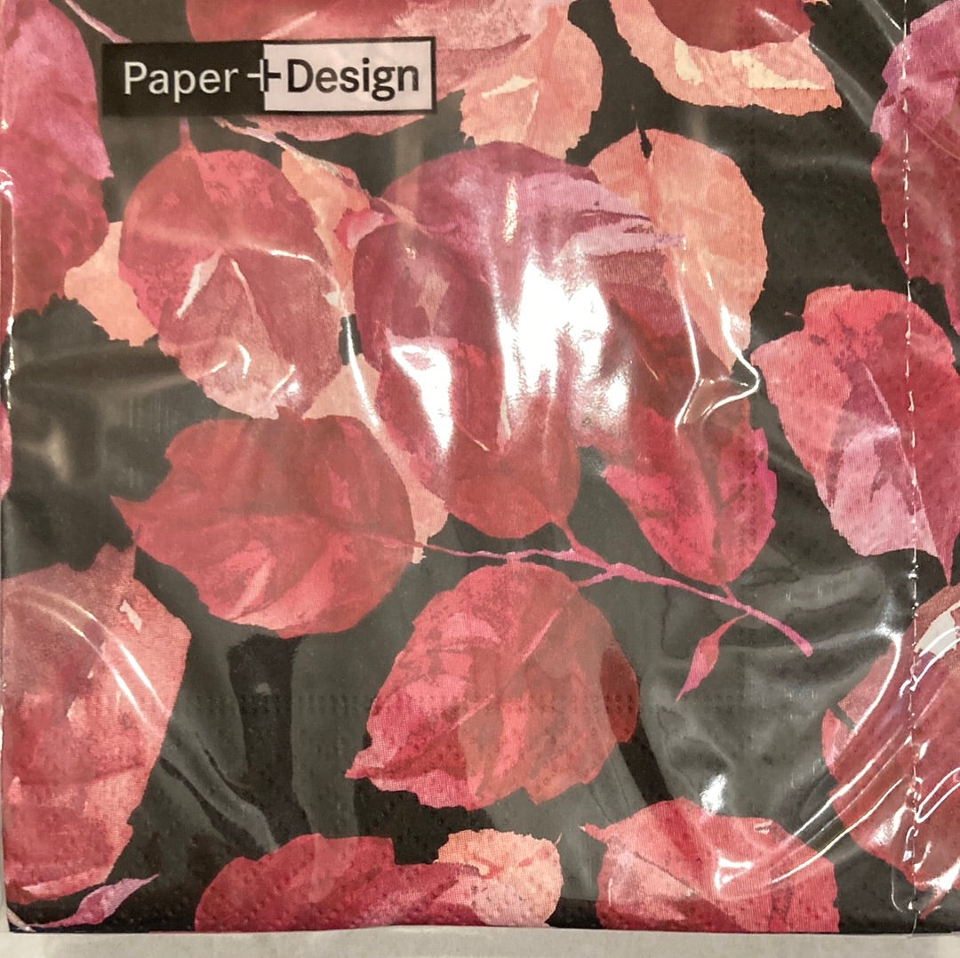 Napkins - Maroon Leaves