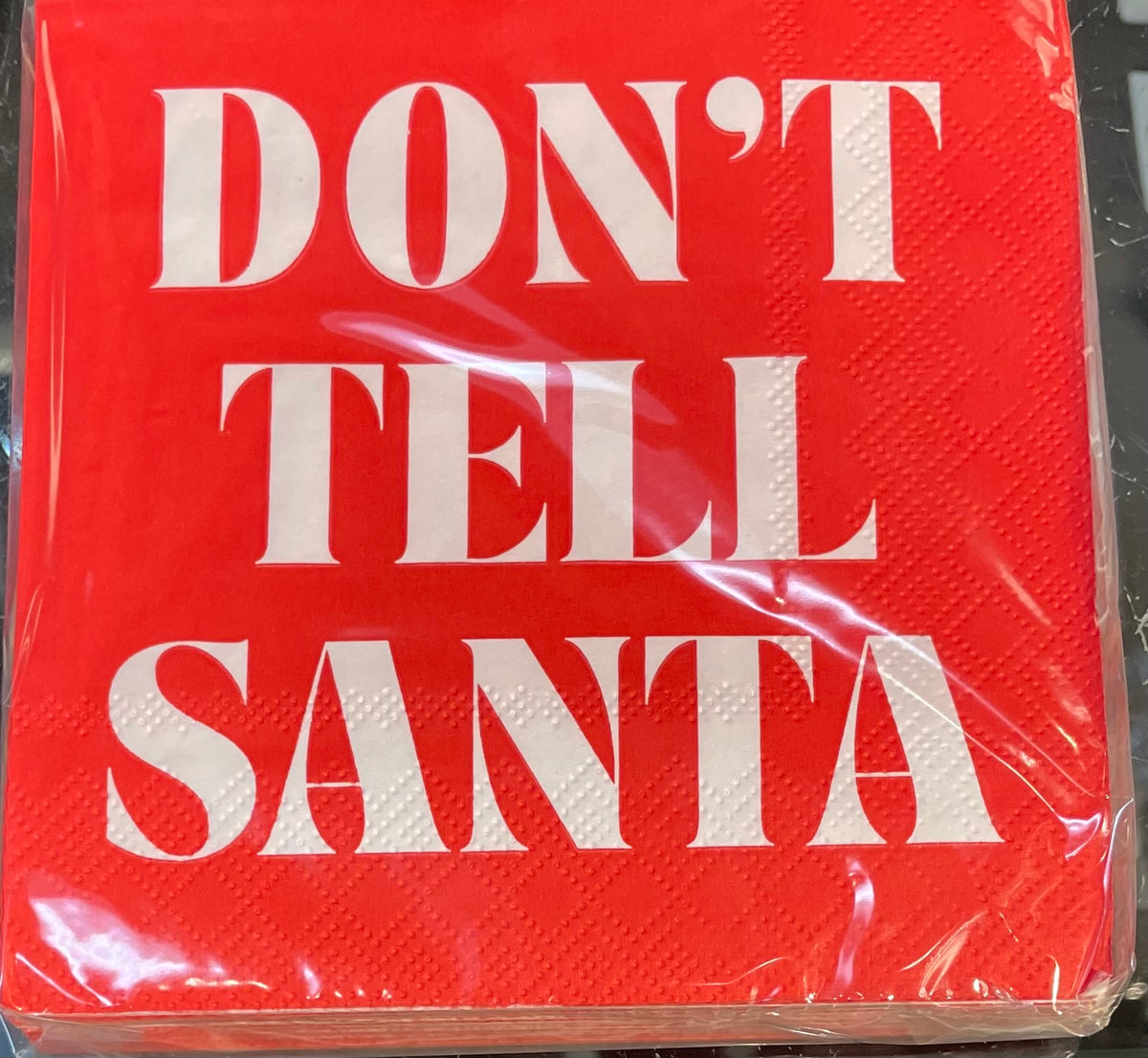 Napkins - Cocktail - Don't Tell Santa