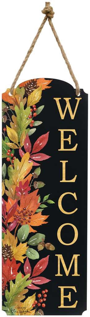 Garden - Sign - Metal with Rope - Welcome - Fall Leaves