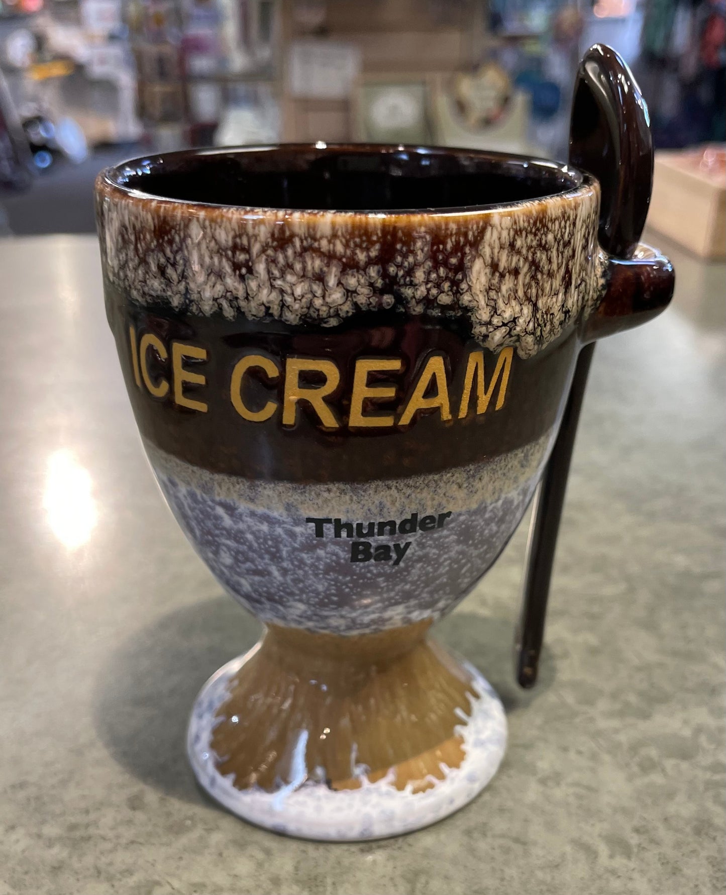 Souvenir - Ice Cream Mug with Spoon - Thunder Bay