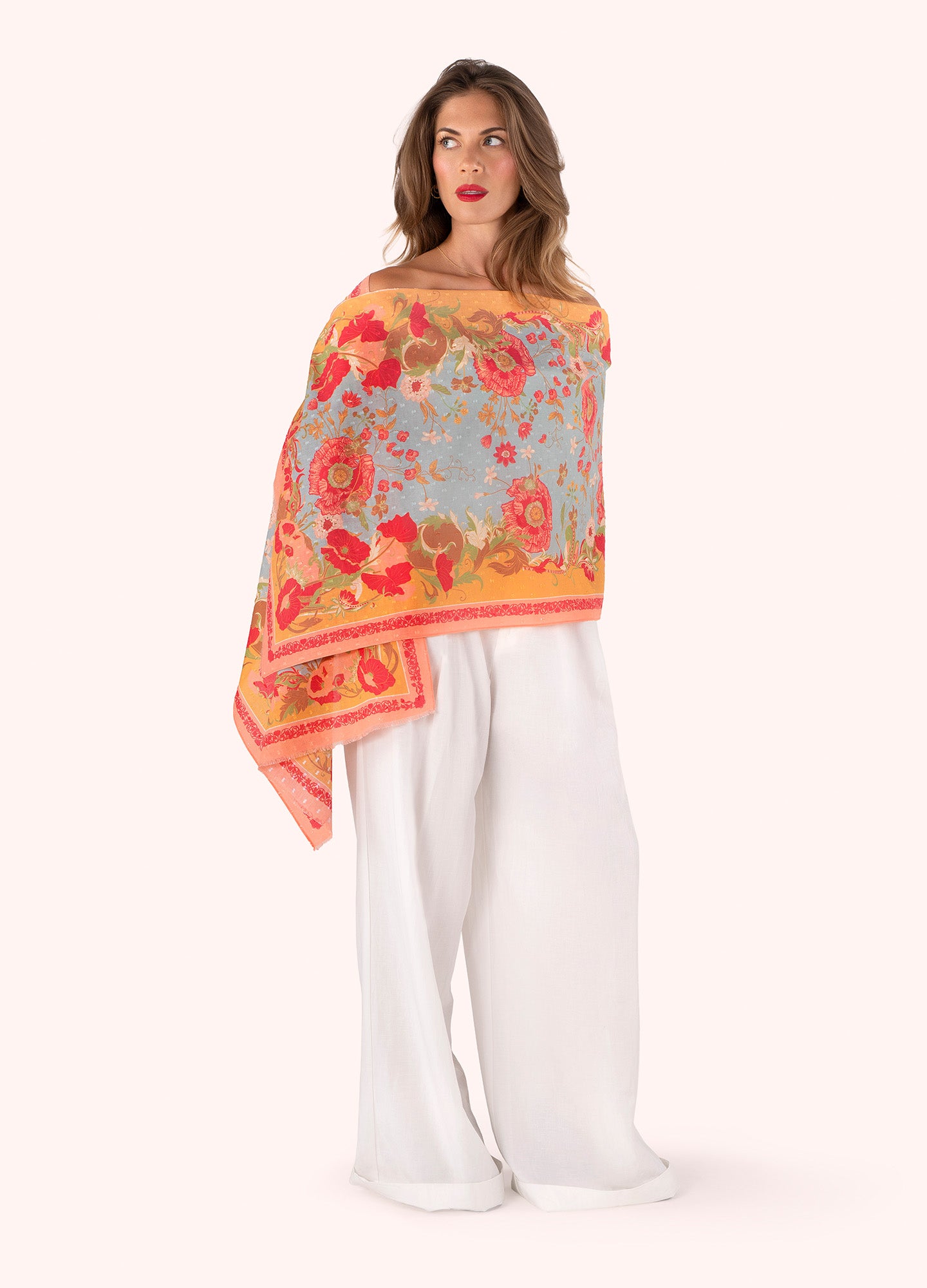 Powder Collection - Cotton Scarf - Paisley Poppies
