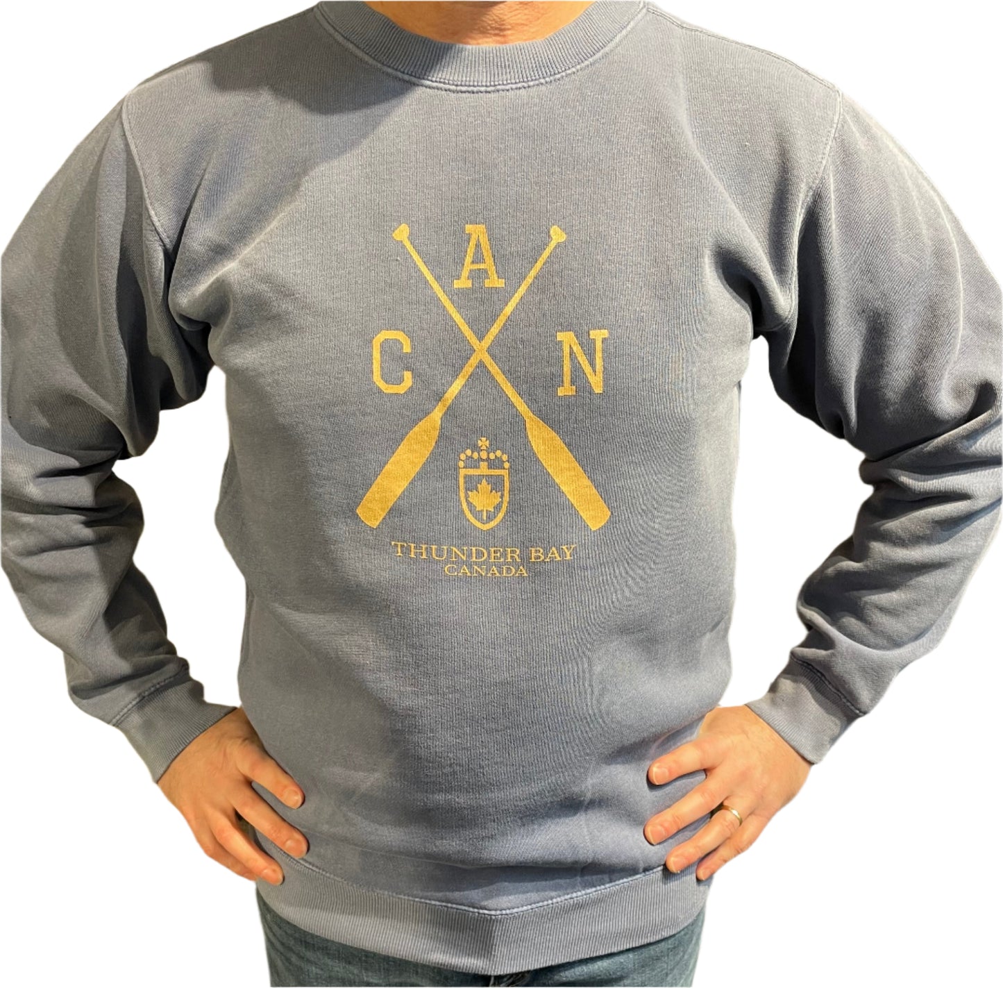 Souvenir Clothing - Crew Neck - Paddles - Thunder Bay, Canada - Blue Jeans