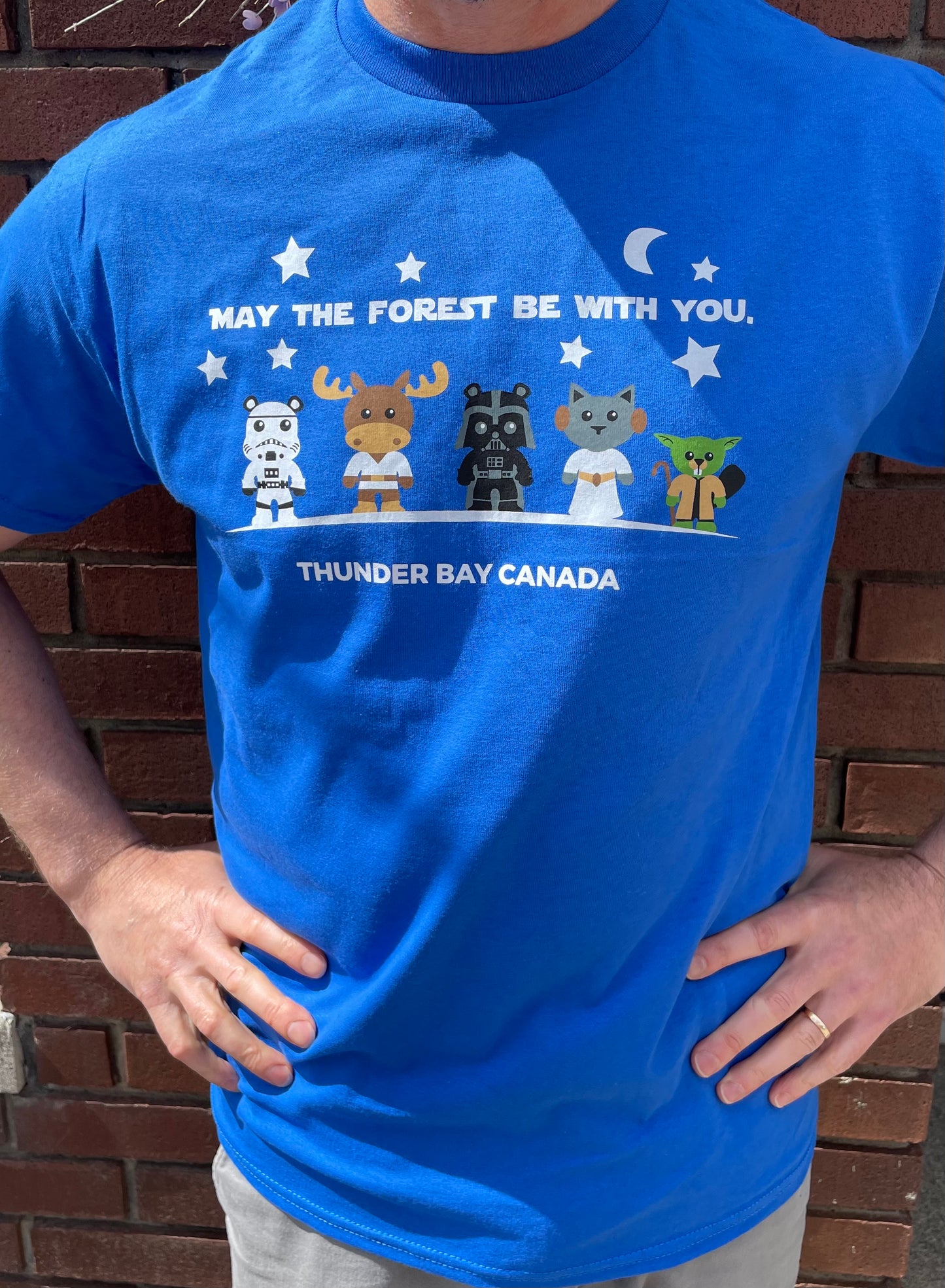 Souvenir Clothing - T-Shirt - May The Forest Be With You - Thunder Bay, Canada - Royal Blue