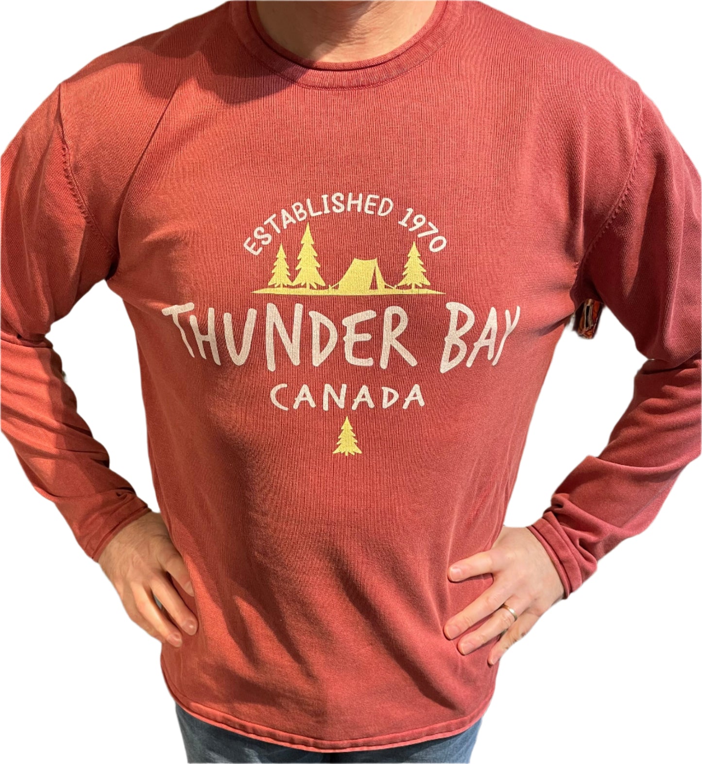 Souvenir Clothing - Rollneck Pullover - Established 1970 - Thunder Bay, Canada - Brick Red