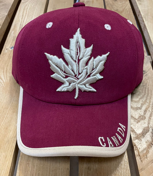 Ball Cap - Canada - Maple Leaf - Burgundy