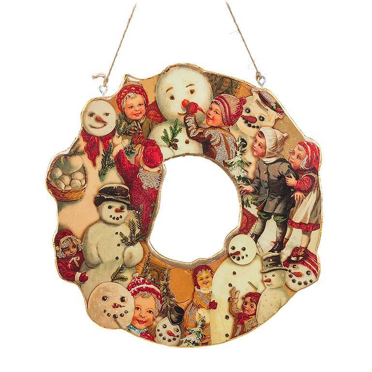 Christmas - Nostalgia Snowman Wreath - 11” Diameter