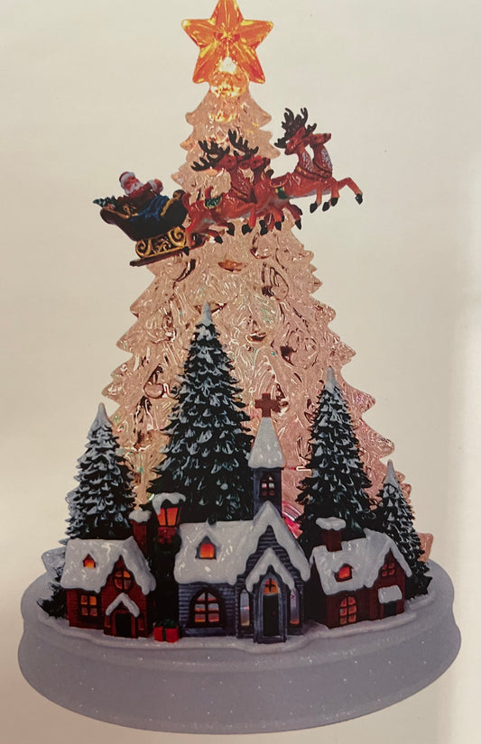 Christmas - Light Up Tree Santa Scene