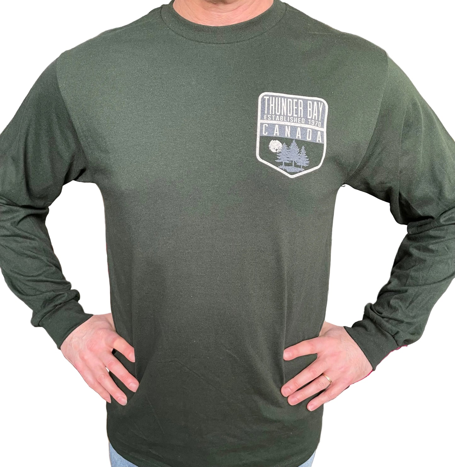 Souvenir Clothing - Long Sleeve Shirt - Thunder Bay, Canada - Forest Green
