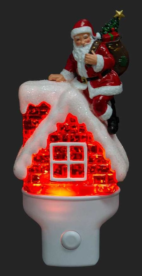 Christmas - Night Light - Santa on Rooftop