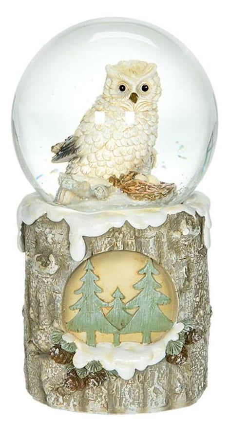 Christmas - Light Up Owls Snow Globe