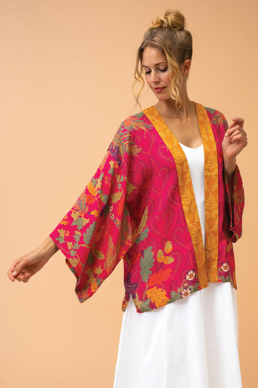 Powder Collection - Enchanted Evening Doe Kimono Jacket in Fuchsia