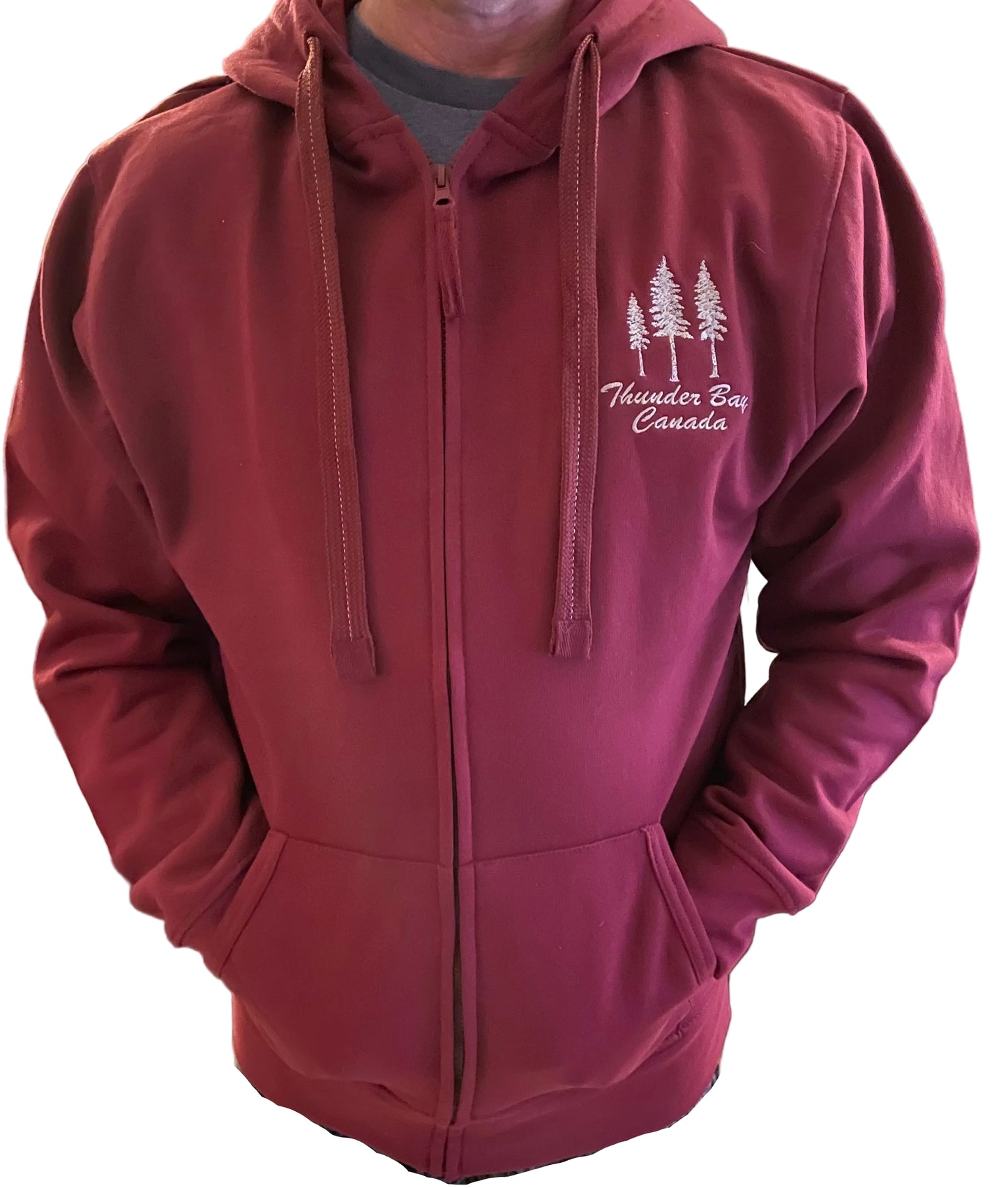 Souvenir Clothing - Sweatshirt Hoodie - Deep Red - Thunder Bay, Canada